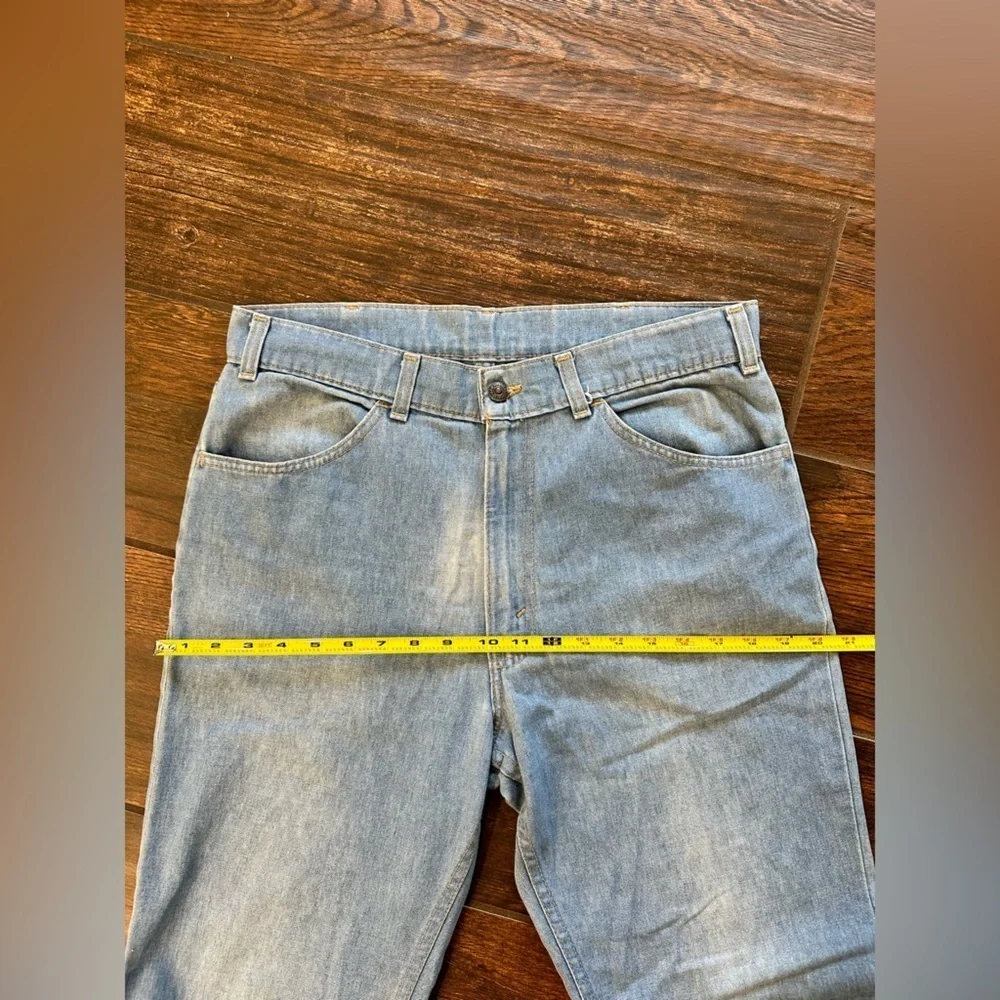 Vintage 1970 Levis 530 Orange Tab Straight Leg Denim Jeans 80s Men's Sz 34 / 32